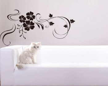 Beautiful Flowers Vine Vinyl Wall Decals Modern Art